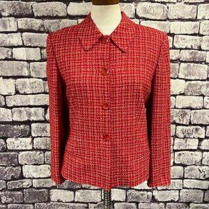 Austin Reed Red & White Fully Lined Long Sleeve Jacket Size 6